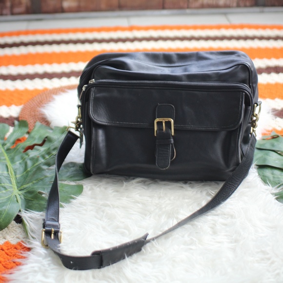Coach Other - Coach Vintage Black Leather Shoulder Messenger Bag